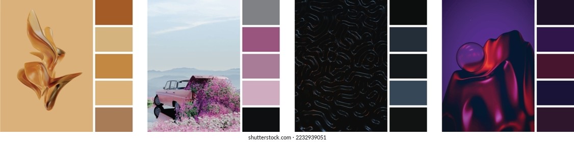 photos of color palette from artwork , color combination of color harmony in eps form illustrator .