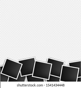 Photos Frame On Transparent Background With Gradient Mesh, Vector Illustration