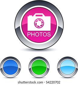 Photos glossy round web buttons.