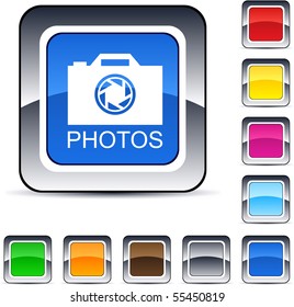 Photos glossy square web buttons.