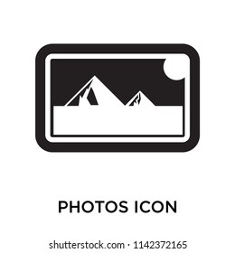 Photos icon vector isolated on white background for your web and mobile app design, Photos logo concept