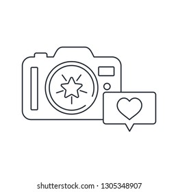 Photos like. Vector linear icon on white background.