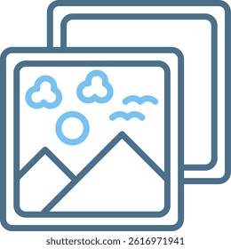 Photos Line Two Colour Icon