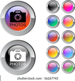 Fotos mehrfarbige, glänzende runde Web-Buttons.
