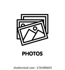 Photos outline icon design illustration on white background eps.10