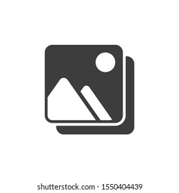 Photos vector illustrator. Advertising and Media icon glyph style.