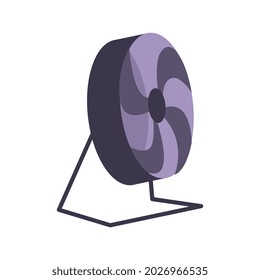 Photoschool flat composition with isolated image of photo studio air fan vector illustration