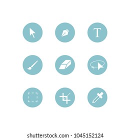 Photoshop Toolbar Icon Set On White Background, Vector