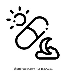 Photosynthesis and Capsules Supplements Icon Vector Thin Line. Contour Illustration