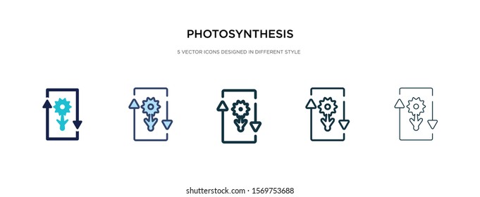photosynthesis icon in different style vector illustration. two colored and black photosynthesis vector icons designed in filled, outline, line and stroke style can be used for web, mobile, ui