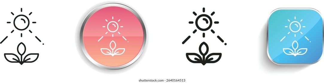 photosynthesis icon. Thin Linear, Regular and Button Style Design Isolated On White Background
