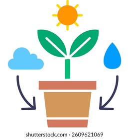 Photosynthesis Illustration icon, Plant grow