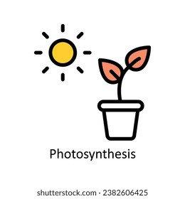 Photosynthesis vector Filled outline Design illustration. Symbol on White background EPS 10 File 