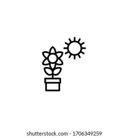 Photosynthesis vector icon in linear, outline icon isolated on white background