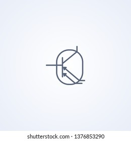 Phototransistor, vector best gray line symbol on white background, EPS 10