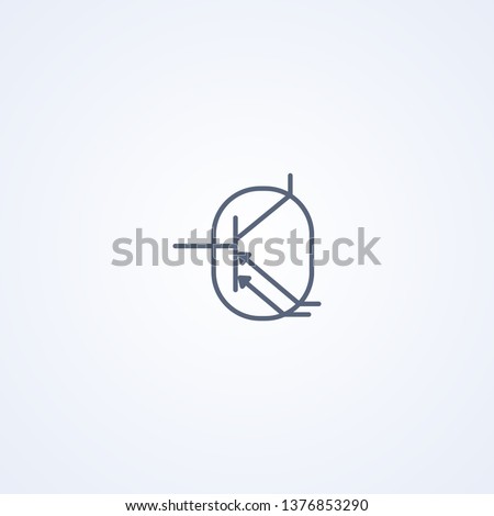 Phototransistor, vector best gray line symbol on white background, EPS 10