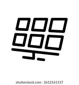Photovoltaic Cell Grid Tilted for Optimal Sun Exposure Graphic Symbol
