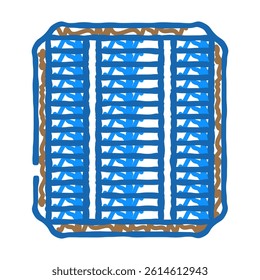 photovoltaic cells solar panel doodle icon sketch vector. photovoltaic cells solar panel sign. isolated symbol illustration