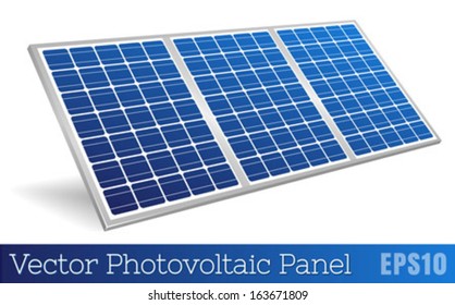 Vector realista de panel fotovoltaico