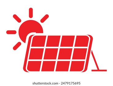 Photovoltaic panels icon Vector Flat Design isolated on white background