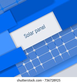 Photovoltaic solar panels vector illustration. Blue abstract background.