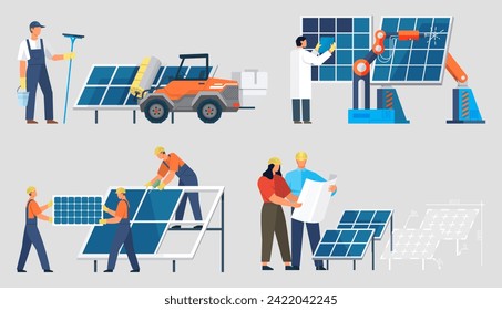 Photovoltaic vector illustration. Electric power serves as foundation for technological advancements in various sectors The integration renewable energy sources is crucial for achieving sustainable