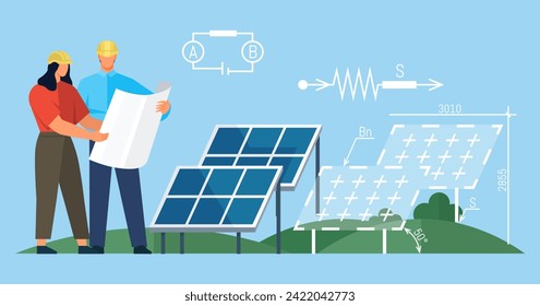 Photovoltaic vector illustration. The integration renewable energy sources is crucial for achieving sustainable energy mix Clean energy solutions, such as solar power, contribute to greener future