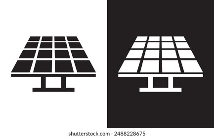 Photovoltaics icon isolated on white and black  background. Solar power concept. EPS 10