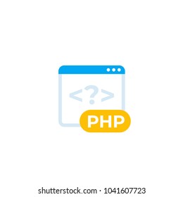 PHP coding vector icon, flat style