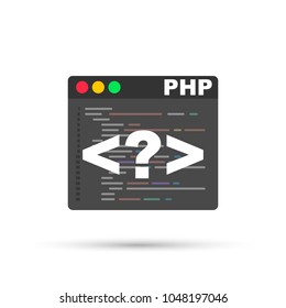 PHP coding vector icon, flat style