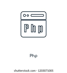 Php concept line icon. Linear Php concept outline symbol design. This simple element illustration can be used for web and mobile UI/UX.