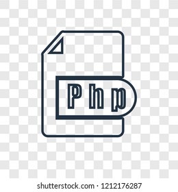 Php concept vector linear icon isolated on transparent background, Php concept transparency concept in outline style