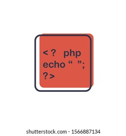 PHP file document icon. line icon isolated on white background. PHP file symbol. Vector sign