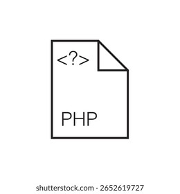 ícone da extensão de arquivo php outline traçado editável eps 