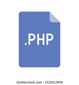 PHP file format flat icon. Linear style sign for mobile concept and web design. Simple color symbol. Vector illustration isolated on white background. EPS 10.
