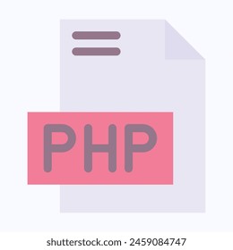 PHP File Format Vector Icon, Isolated On Abstract Background.
