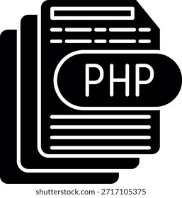 Diseño De Iconos De Estilo De Glifo De Archivo Php