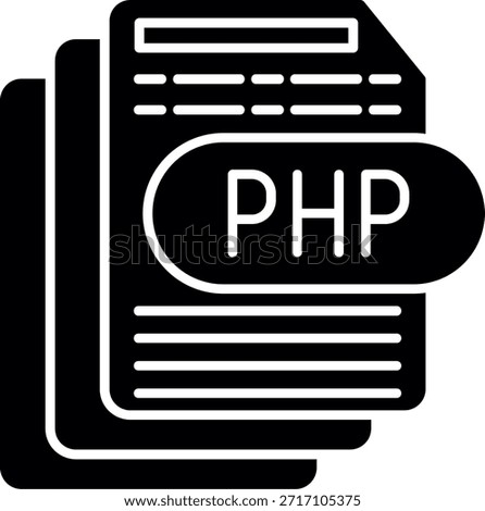 Php File Glyph Style Icon Design
