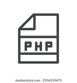 PHP file icon Vector logo outline