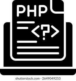 Design De Ícone Preto Moderno Do Arquivo Php