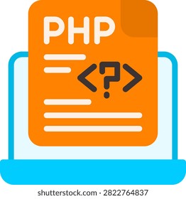 Php File Modern Colorful Flat Icon Design