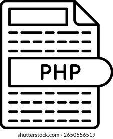 Design de ícone de estilo preenchido do PHP