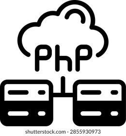 PHP Hosting Semi Solid minimalist Icon Design