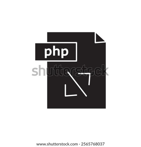 php icon Vector flat thin line illustration