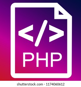 PHP icon vector illustrator creative design purple and pink gradient background