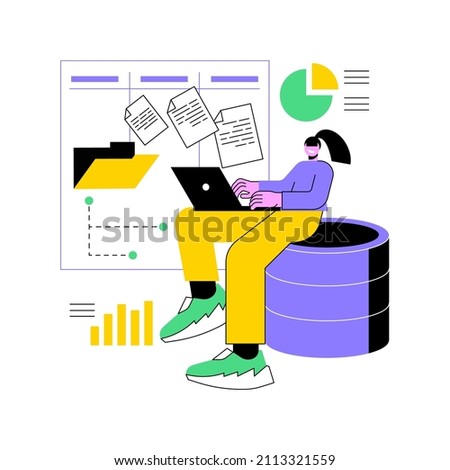 PHP and MySql development abstract concept vector illustration. Software development company, menu bar element, UI design, PHP and MySql website developer, programmer service abstract metaphor.