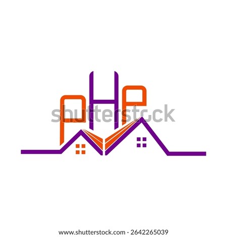 PHP Real State logo design, PHP simple and modern logo. PHP luxurious alphabet design  