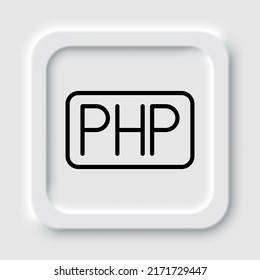 PHP simple icon vector. Flat design. Neumorphism design.ai
