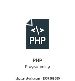 Php vector icon on white background. Flat vector php icon symbol sign from modern programming collection for mobile concept and web apps design.
