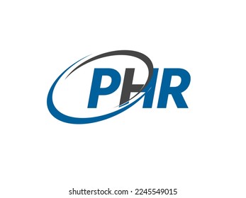 PHR letter creative modern elegant swoosh logo design
